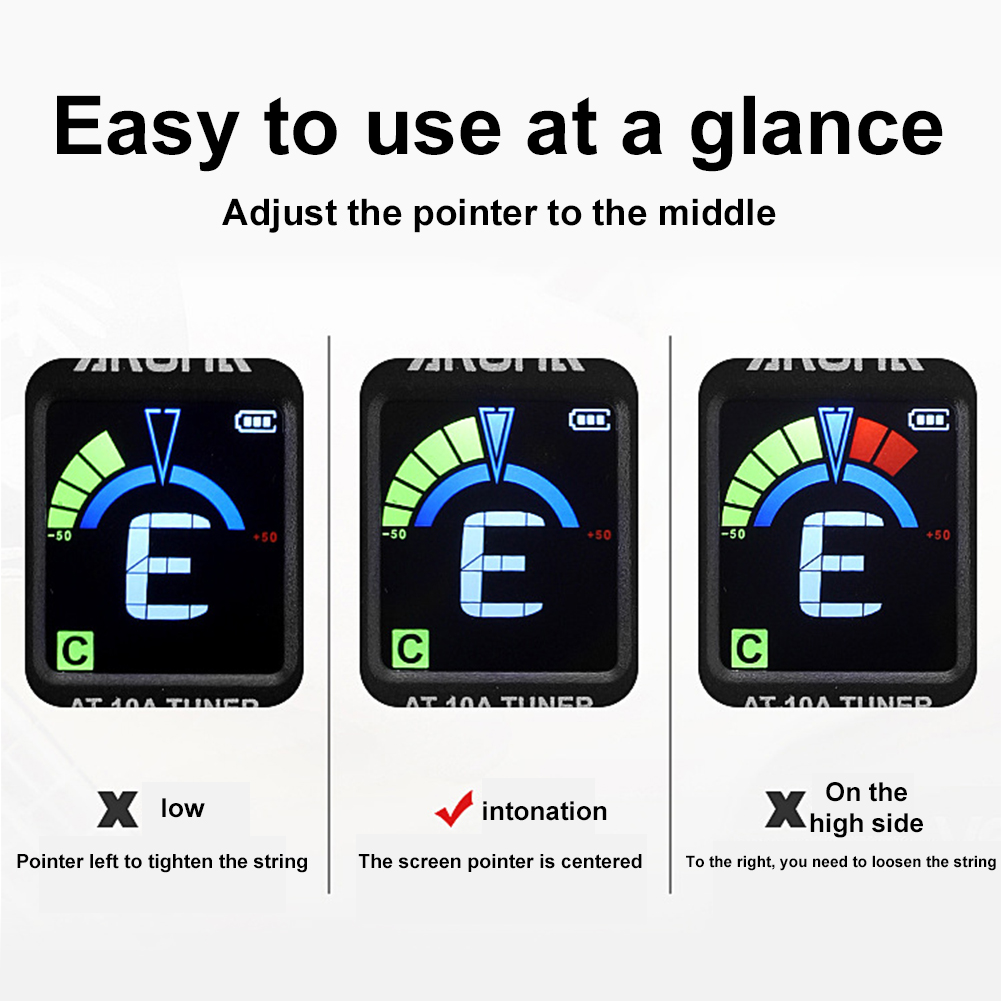 Guitar Tuner Clip - Цифровой электронный тюнер для гитары (акустической/электрической),