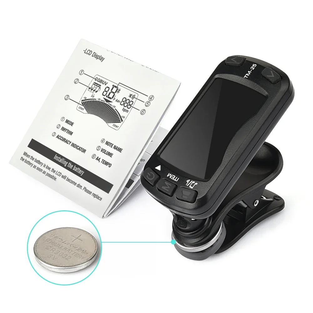 Guitar Tuner Clip - Компактный тюнер 3-в-1 для путешествий —