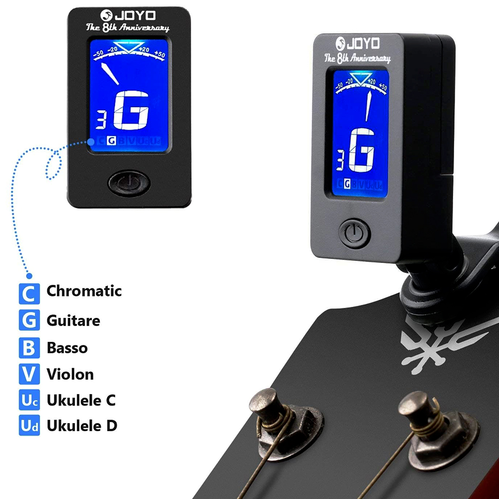 Гитарный тюнер JOYO JT-01, вра – обзор и цена Guitar Tuner Clip