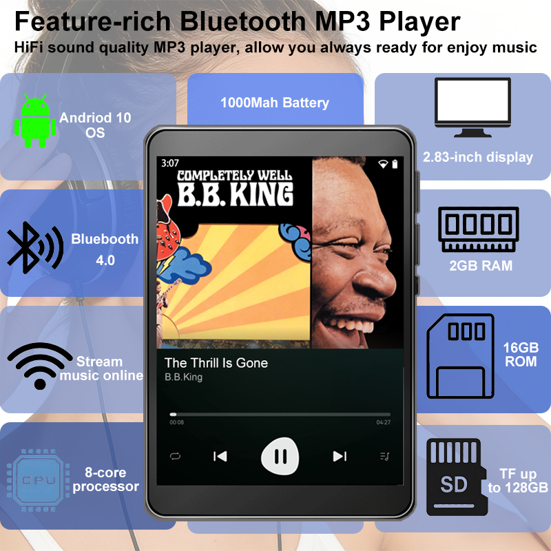 WiFi MP3-плеер Android 10, онл – обзор и цена Mp3 Audio Music Download